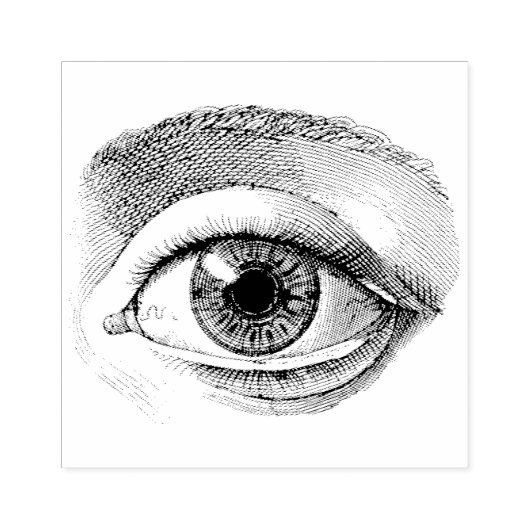 女性の目の離れヴィンテージラバーアートスタンプ ラバースタンプ (インプリント)