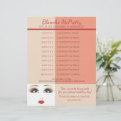 女性の目は化粧アーティストのサロン価格表 レターヘッド (スタンド正面)