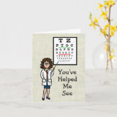 女性の眼科医のサンキューカード カード (黄色い花)