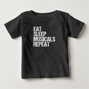 女性の睡眠食べミュージカルリピートブロードウェイ演技 ベビーTシャツ