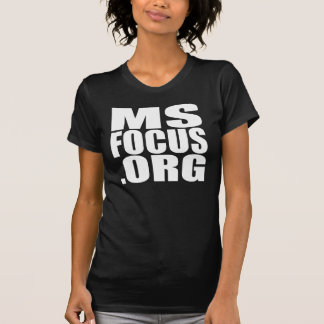 女性の短いスリーブを付けられたmsfocus.orgのティー tシャツ