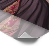 女性の砂糖スカルメイクアップ – 砂糖スカルアート ポスター (角)