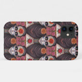女性の砂糖スカルメイクアップ – 砂糖スカルアート Case-Mate iPhoneケース (裏面(横))