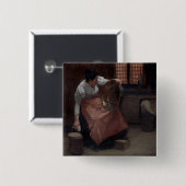 女性の磨くこと 缶バッジ (正面&裏面)