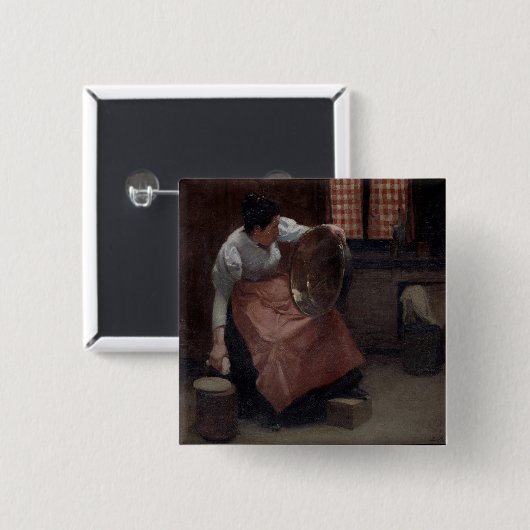 女性の磨くこと 缶バッジ (正面&裏面)