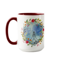 女性の祈りの手 コーヒーマグ