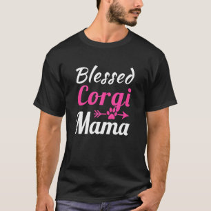 女性の祝福されたコーギーママ Tシャツ