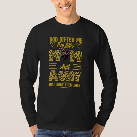 女性の神は私に2つのタイトル母と叔母ヒョウM Tシャツ (正面)