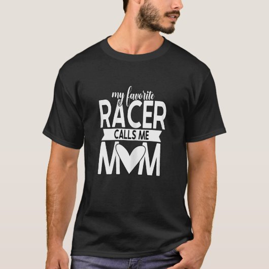 女性の私のレーサーお気に入りのは私をママmomotocrossディと呼ぶ tシャツ (正面)