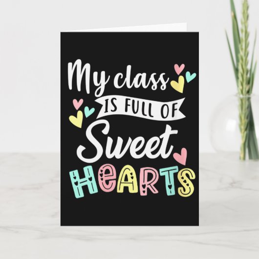 女性の私の教室はバレンタインデーの愛でいっぱいです教師のバレンタイン カード (正面)