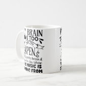 女性の私の脳はタブが多すぎる コーヒーマグカップ (正面左)