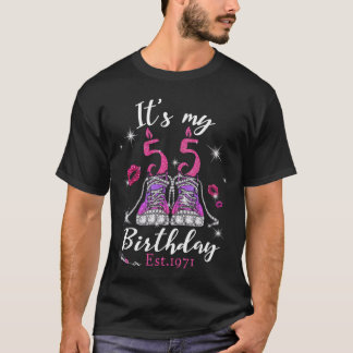 女性の私の55歳の誕生日スニーカー Est 1971 55歳 Tシャツ