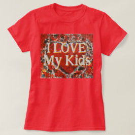 女性の私は私の子供を愛するバレンタインハートTシャツ Tシャツ