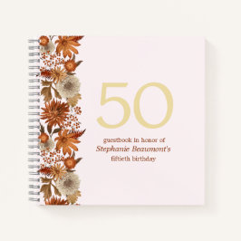 女性の秋の花サプライズ50誕生日 ノートブック