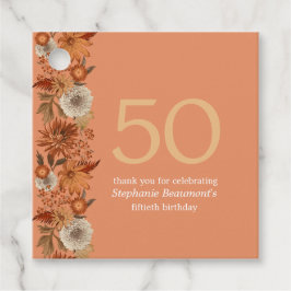 女性の秋の花サプライズ50誕生日 フェイバータグ