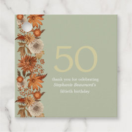 女性の秋の花サプライズ50誕生日 フェイバータグ