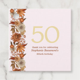 女性の秋の花サプライズ50誕生日 フェイバータグ