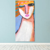 女性の穏やかな抽象芸術ポートレート キャンバスプリント (インサイチュ (ウッドフロア))