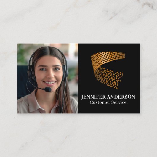 女性の笑顔カスタマーサービス | コールセンター 名刺 (正面)