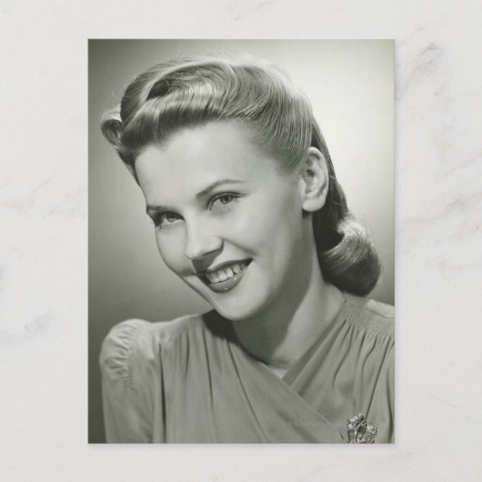 女性の笑顔2 ポストカード (正面)