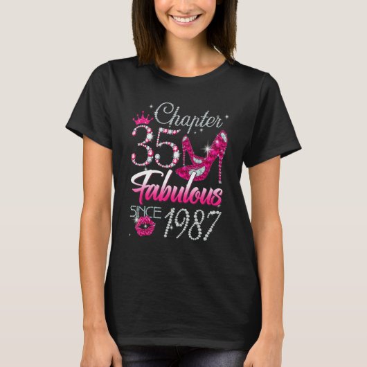 女性の第35章1987年35回目の誕生日から素晴らしい Tシャツ (正面)