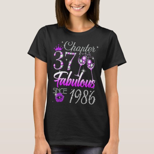 女性の第37章1986年37回目の誕生以来の素晴らしい Tシャツ (正面)