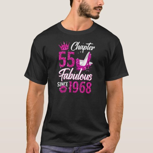 女性の第55章1968年55番目の誕生日から素晴らしい Tシャツ (正面)