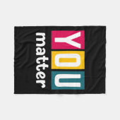 女性の精神衛生認識度問題 フリースブランケット (正面(横))