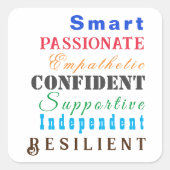 女性の素晴らしおもしろいやる気を起こさせるの質 スクエアシール (正面)