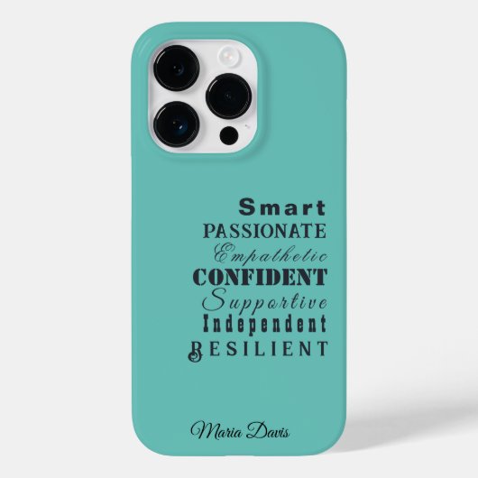 女性の素晴らしティール（緑がかった色） Case-Mate iPhoneケース (裏面)