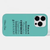 女性の素晴らしティール（緑がかった色） Case-Mate iPhoneケース (裏面 (横))