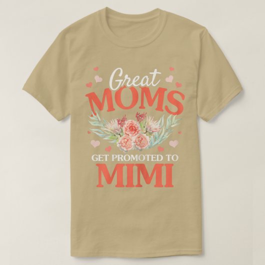 女性の素晴らしママはMimiのおばあちゃんFloに昇進 Tシャツ (デザイン正面)
