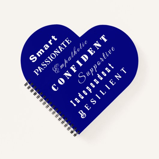 女性の素晴らし資質やる気を起こさせる、海軍ハート ノートブック (正面)