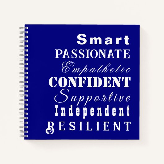 女性の素晴らし資質感動的誌 ノートブック (正面)