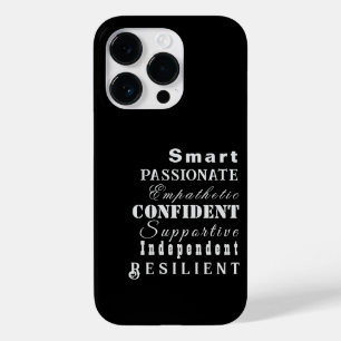 女性の素晴らし資質，黒 Case-Mate iPhone 14 PROケース