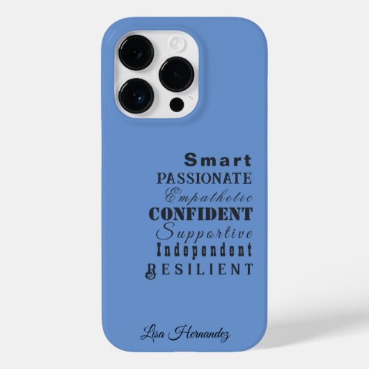 女性の素晴らし資質Cornflower Blueの名前 Case-Mate iPhoneケース (裏面)