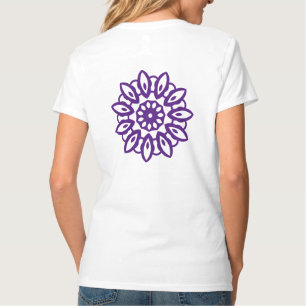 女性の紫のパタかわいらしーン Tシャツ