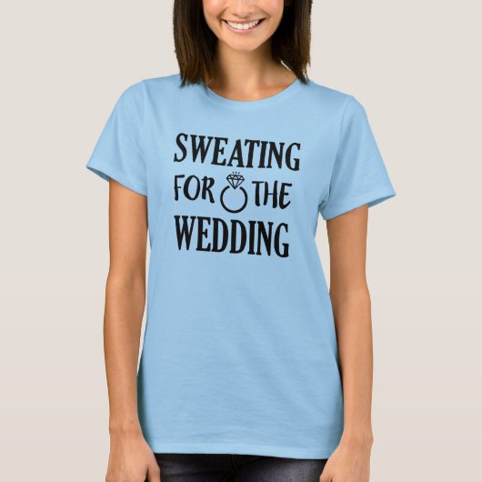 女性の結婚戦車に汗をかく Tシャツ (正面)