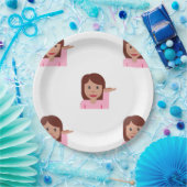 女性の絵文字の紙皿 ペーパープレート (パーティー)