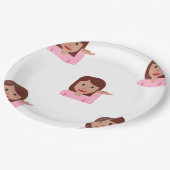 女性の絵文字の紙皿 ペーパープレート (アングル)