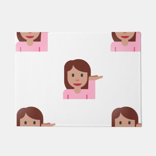 女性の絵文字ドアマット ドアマット (正面)