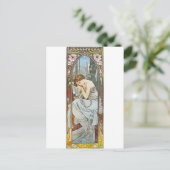 女性の絵画アールヌーボー・ルネッサンス葉書 ポストカード (スタンド正面)