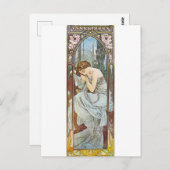 女性の絵画アールヌーボー・ルネッサンス葉書 ポストカード (正面/裏面)