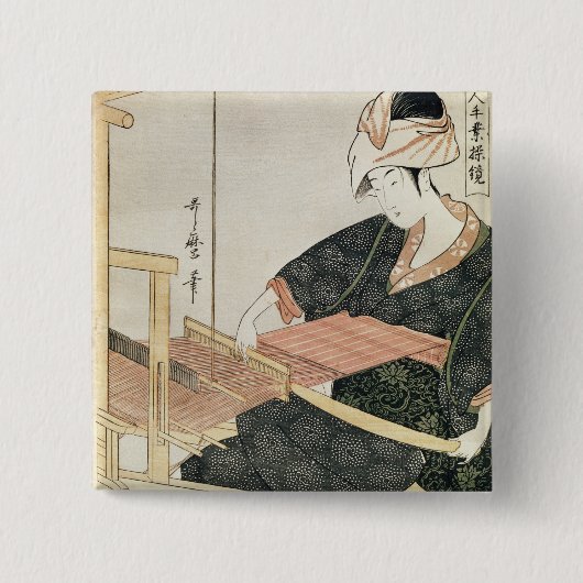 女性の編むこと 缶バッジ (正面)