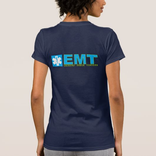 女性の署名EMTのワイシャツ Tシャツ (裏面)