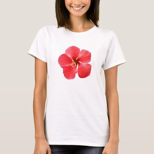 女性の美しいハイビスカスシャツ Tシャツ (正面)