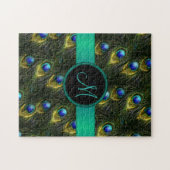女性の美しいファンタジーのきらめく孔雀の羽 ジグソーパズル (横)