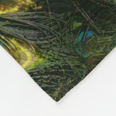 女性の美しいファンタジーのきらめく孔雀の羽 フリースブランケット (角)