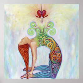 女性の美しい写真めい想。 ポスター