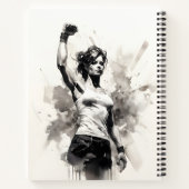 女性の美しい女性のスケッチフィットネス女 ノートブック (裏面)